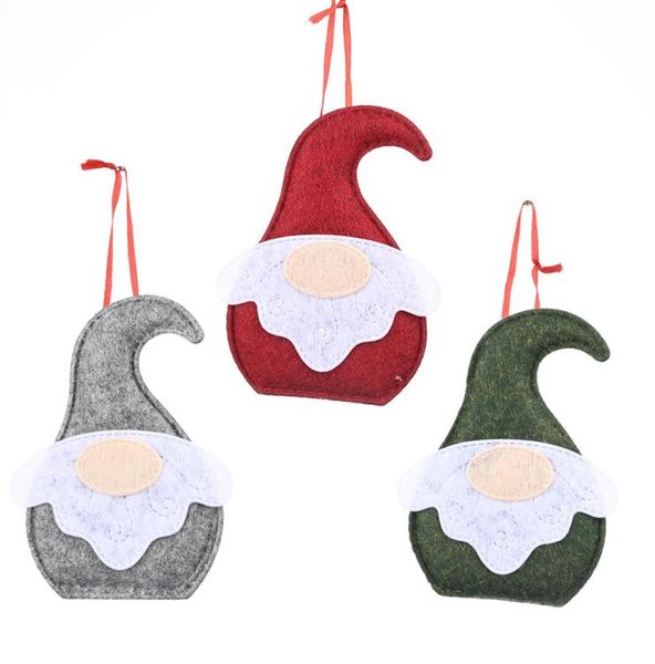 

christmas fashion accessories creative old man flat pendant faceless doll rudolph gnome christmastree minidoll wall hanging deco3123438, Silver