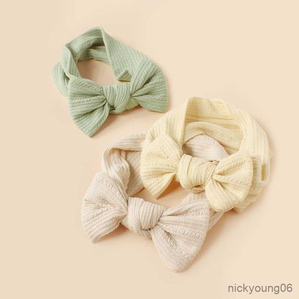 

hair accessories baby bow headband ribbed turban children elastic bands for girls color headwraps infant princess r230608, Slivery;white