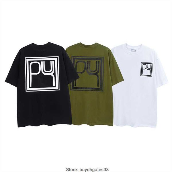 

casual men's t-shirt rhude letter stamp print american design cotton short sleeve high street casual loose round neck men's t-shir, White;black