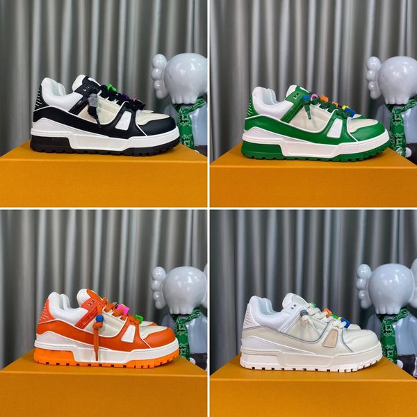 

designer casual shoes men trainer maxi trainers women sneakers platform shoe vintage thick sole sneakers genuine leather sports shos low-top, Black