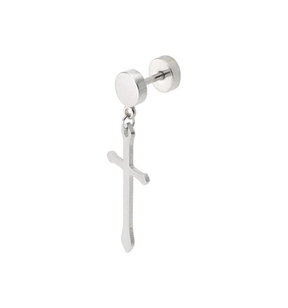

fashion classic cross pendant earrings gold silver titanium stainless steel stud earrings for ps08676570694, Golden;silver