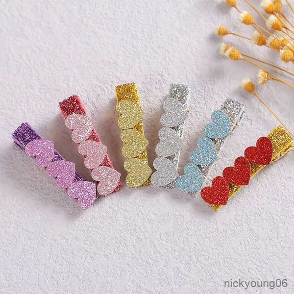 

hair accessories ensembles baby pins girls set frozen clip sequins gritt felt cloth pour enfants barrette hairpin r230608, Slivery;white