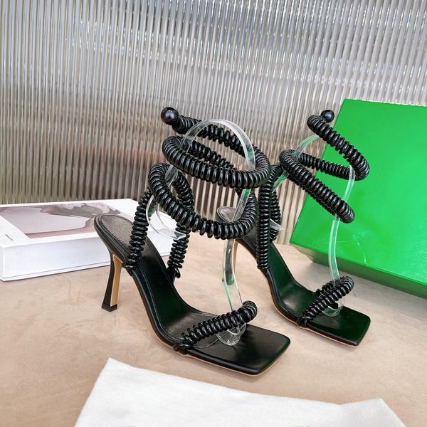 

women wired stretch spring sandals high heeled party dress pumps dark blue green cross strap casual beach flip flops walking summer sandal, Black