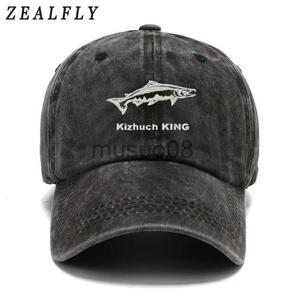 

ball caps kizhuch king embroidery dad cap men washed cotton outdoor fishing baseball caps gorras casual casquette j230608, Blue;gray