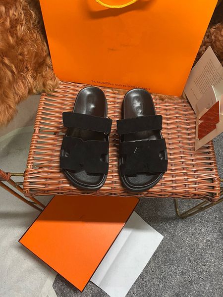 

designer sandals womens sandals channel slides adjustable buckle flat comfort slides with arch support summer essential 0605, Black