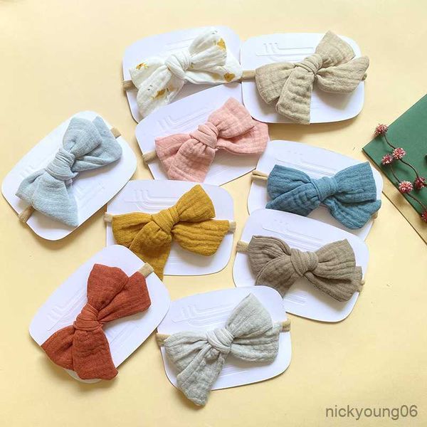 

hair accessories baby headband bows headbands for little girl elastic band children cotton hairband newborn gifts headdress r230608, Slivery;white