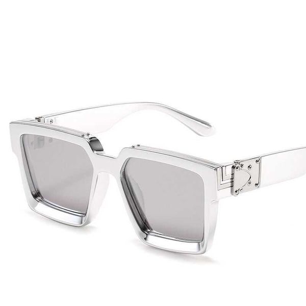 

86229 large frame women's net red same millionaire fashion sunglasses men's sunglasses, White;black