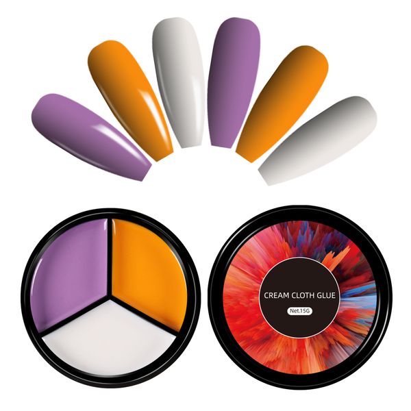 

buriburi solid gel nail polish palette soak led nail art white pink pudding gel 3 colors 01, Red;pink