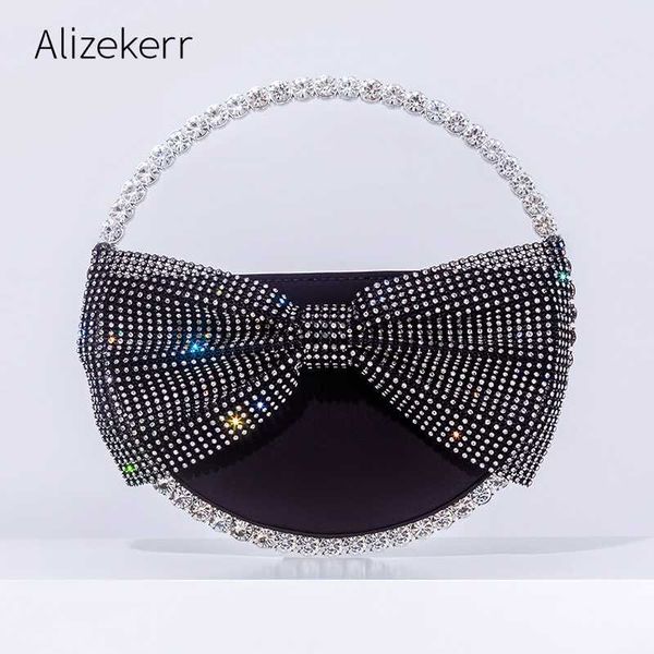 

evening bags round bow diamond evening bag women new party glittering crystal clutch purses and handbags designer luxury wallets j230608