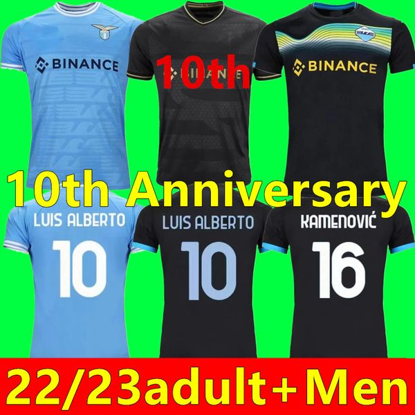 

2023 lazio immobile soccer jerseys maglie 22 23 immobile luis bastos sergej badelj lucas j.correa zaccagni marusic men kids kit football shi, Black
