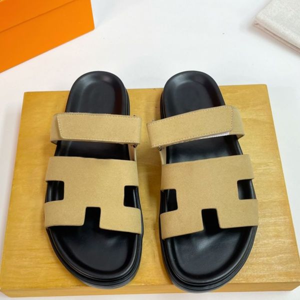 

beach slippers classic designer high-end luxury summer platform fashion casual sandals flip-flops red, blue and white men's and women&#, Black