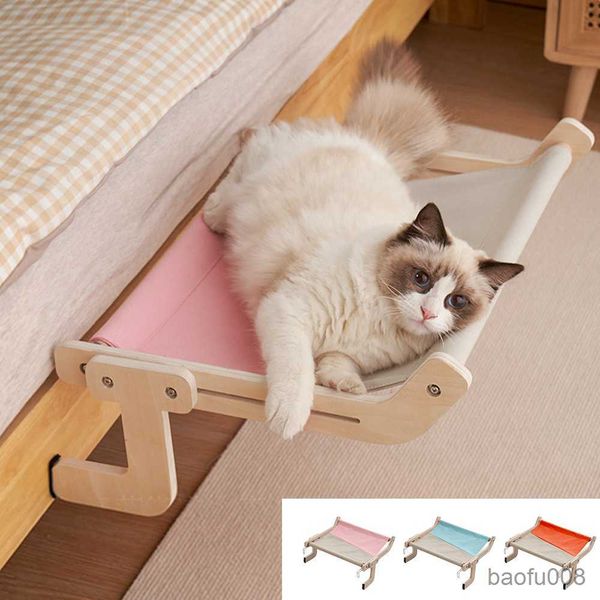 

cat carriers houses cat hanging bed side cat hammock wood hanging bed cotton canvas easy washable kitten nest r230608