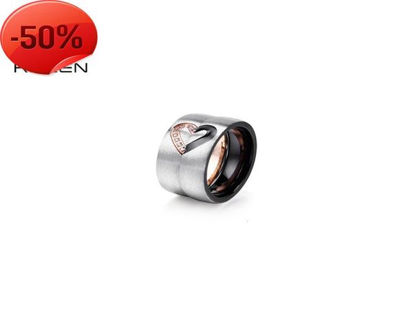 

sapphire ring new titanium steel half peach heart couple ring heartshaped diamond 316 stainless hand ornament4544060, Silver