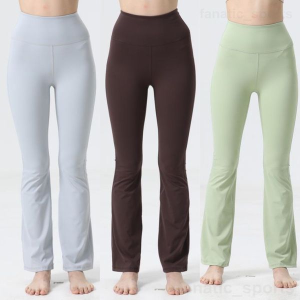 

lu align lu lady training yogas pants long wunder train bodybuilding flared mini thin jogging bell bottoms popular gym trousers stretch fast, White;red