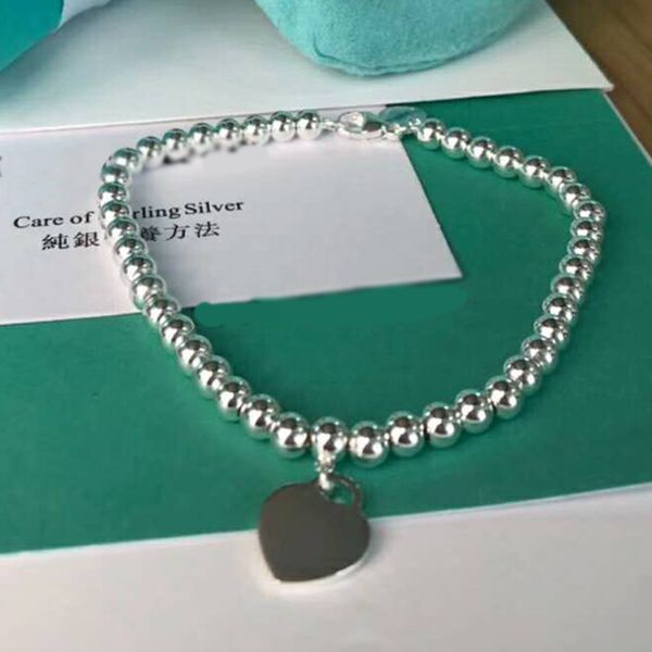 

heart beaded bracelet elegant women love charm couple exquisite blue strands chain signature tag love bracelet gifts for girlfriend designer, Black