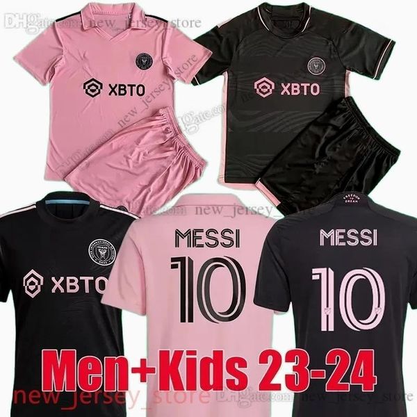 

2023-24 inter miami soccer jerseys cf messis matuidi higuain campana yedlin mls 23 24 football men kids player fans version shirt kits child, Black;yellow