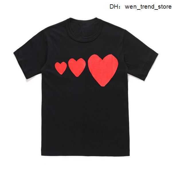 

play mens t shirt designer cdg embroidery red heart commes des casual women shirts badge quanlity tshirts cotton short sleeve 2 pkdf, White;black