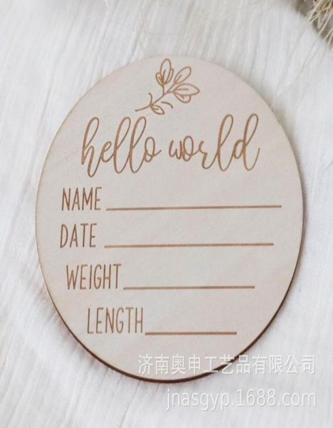 

keepsakes hello world wooden baby souvenir card new po props7785950