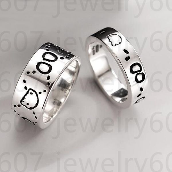 

fashion men's and women's universal luxury ring ghost accessory designer ring jewelry silver black couple ring for party wear