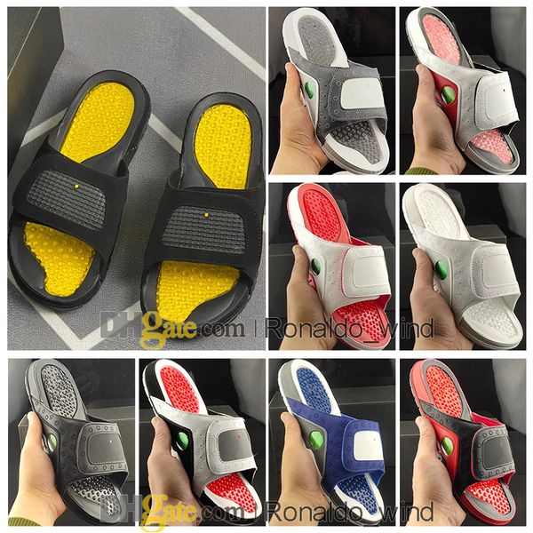 

mens womens designer hydro jumpman 13 13s slide slipper fashion superfly shoes summer beach casual platform sandals slides slippers pool fli, Black