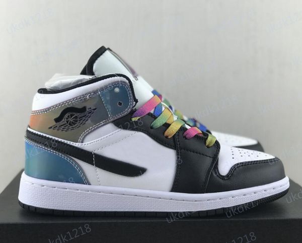 

jumpman 1 mid se heat reactive color change basketball shoes 1s high women men sneakers shoe sports dm7802-100, Black