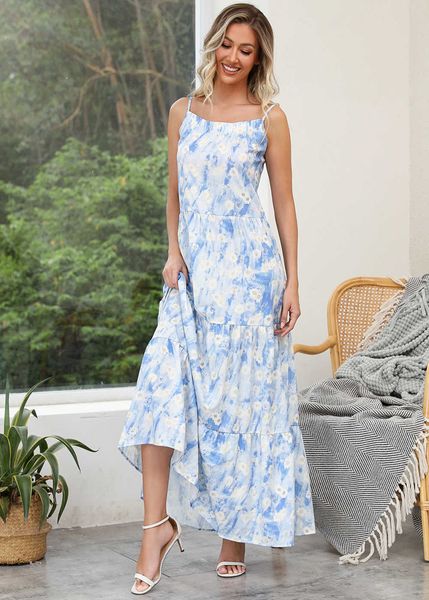 

new women's dress summer strap spliced pleated long dress, Black;gray