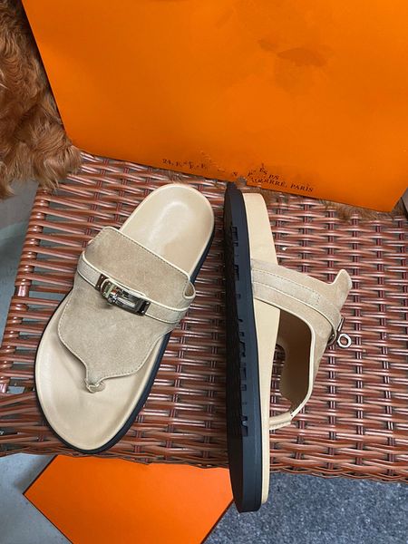 

sandals women slides womens scuffs slipper designers shoes high heels genuine leather lady paris 0605, Black