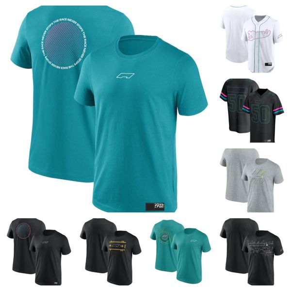 

the new f1 team men's short-sleeved round neck t-shirt fans work clothes customized