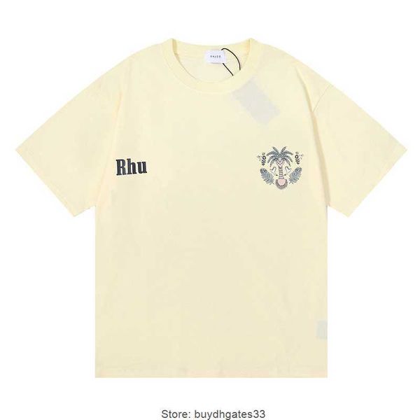 

men t shirt rhude shirt women mens t shirts 2023 designer tshirt print streetwear outdoor fashion shirts short sleeve casual loose shirt bre, White;black