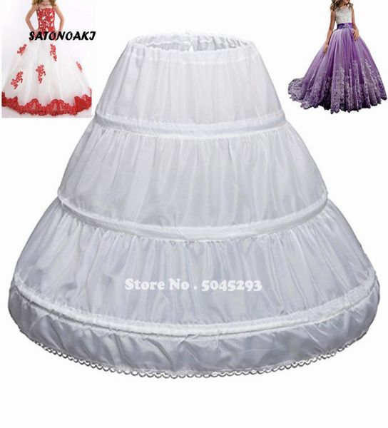 

satonoaki fit 614y girl children petticoat aline 3 hoops one layer kids crinoline lace trim flower girl dress underskirt elastic8413166, White