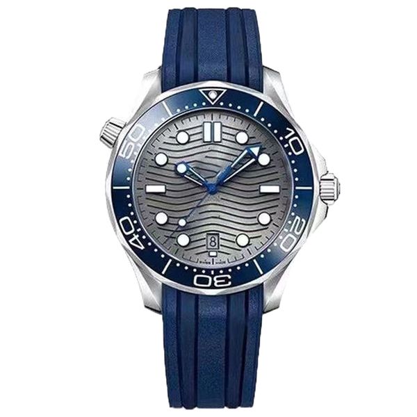 

fashion men's classic watchs automatic movement omg 8215 movement 41mm sapphire mirror white dial blue strap waterproof men's busi, Slivery;brown