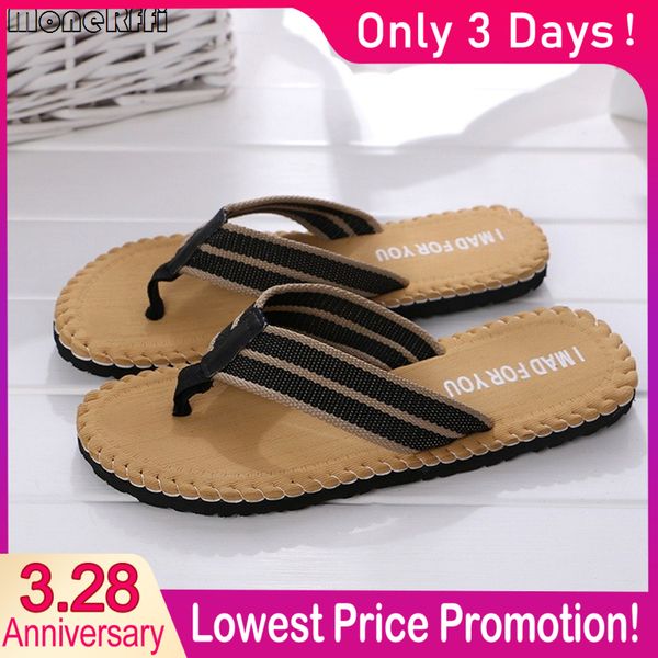 

flat flip flops men slippers summer fashion mens shoes non-slip couple flip-flops breathable beach slides casual slippers men, Black