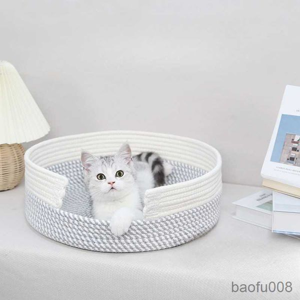 

cat carriers houses cotton rope cat house pet nest beds litter cat bed kitten sleeping mat pet r230608