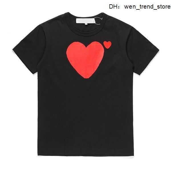 

play fashion mens t shirt designer red heart casual women commes des shirts badge quanlity tshirts cotton embroidery short sleeve polo 1 316, White;black