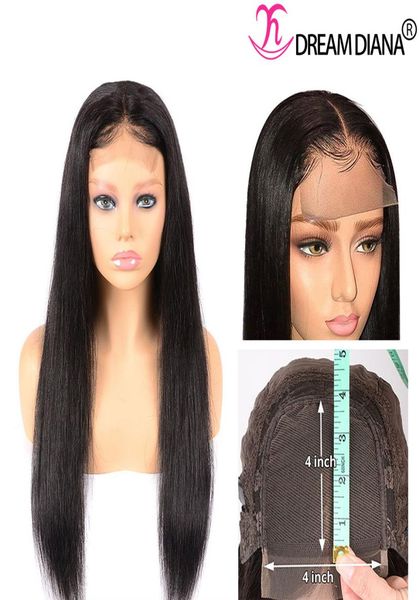 

human hair wig straight brazilian human hair wigs for black women 4x4 lace closure wigs 150 density hairline natural color5832771, Black;brown