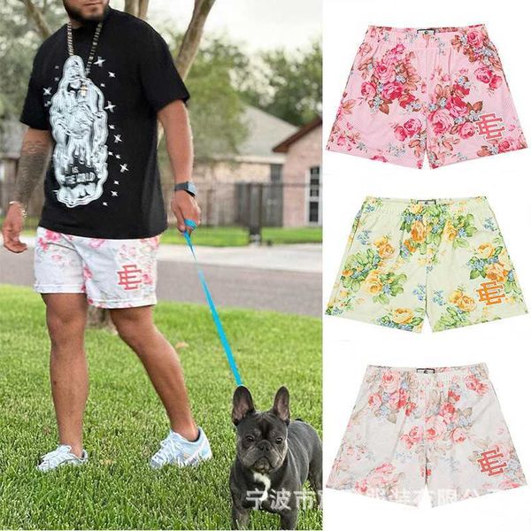 

eric emmanuel shorts mens for designer 2023 new style 3d printed flower woman elastic waist straight leg pants fashion basic ee sweatpats, White;black