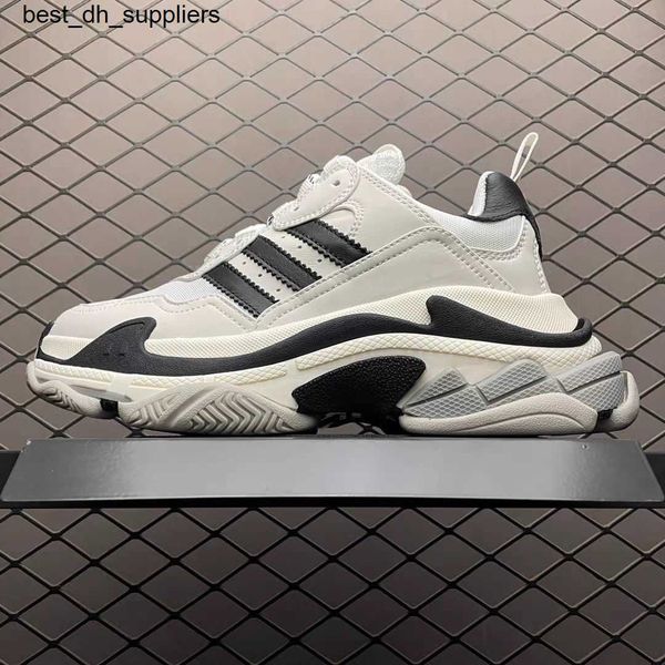 

paris edition paris co branded dad shoes men's and women's first generation triples casual and trendy versatile sports shoes, Black