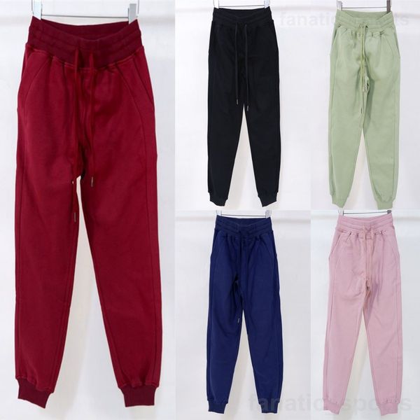 

lu align lu woman exercise casual pants yoga ready to sport trousers loose running sweatpants mid rise pockets ankle length pant gym full le, White;red