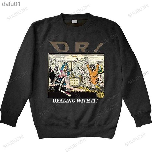 

men's cotton sweatshirt autumn d.r.i. dealing with it crossover suicidal tendencies s.o.d vintage teenage cool hoodie l230520, Black