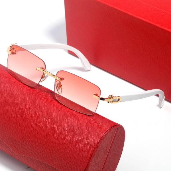 

Retro style iconic sunglasses for women elegant and exquisite frameless gold metal mens sunglasses luxury designer vu400 protection