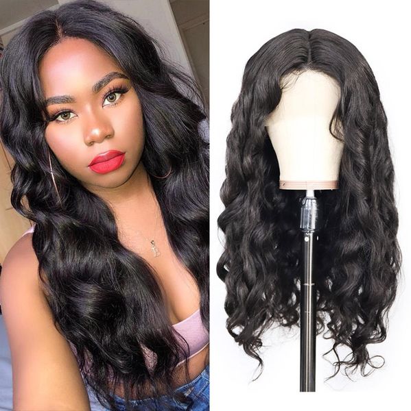 

preplucked 360 human hair lace front wigs 150 180 250 loose deep body human hair wigs brazilian indian peruvian curly water st8430652, Black;brown