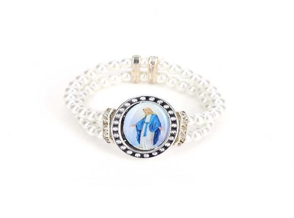

pearl central rosary sacred heart virgin mary bracelet crystal jesus sacred heart religious center gift3953920, Black