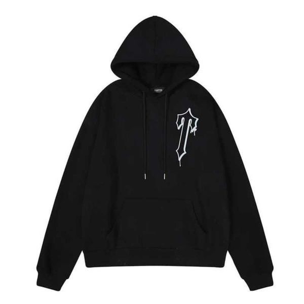 

designer clothing men's sweatshirts hoodie trapstar autumn/winter new dissolved t-letter printing pure cotton plush women's hooded, Black