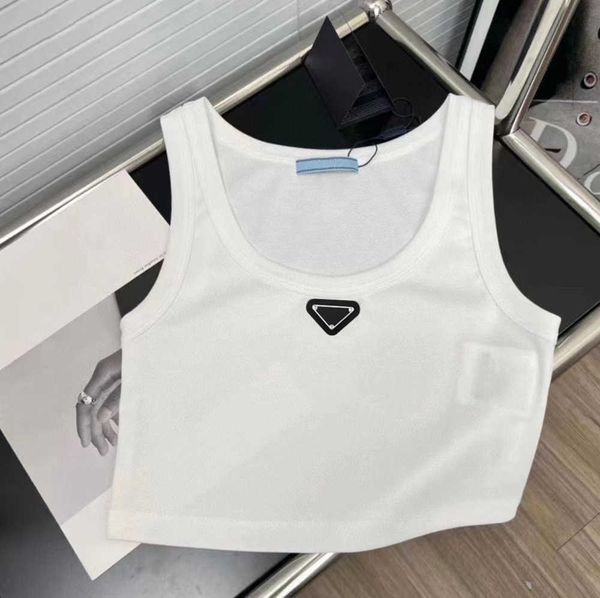 

brand t-shirt fashion vest women's crew neck pullover slim vest sleeveless high-end 023, White