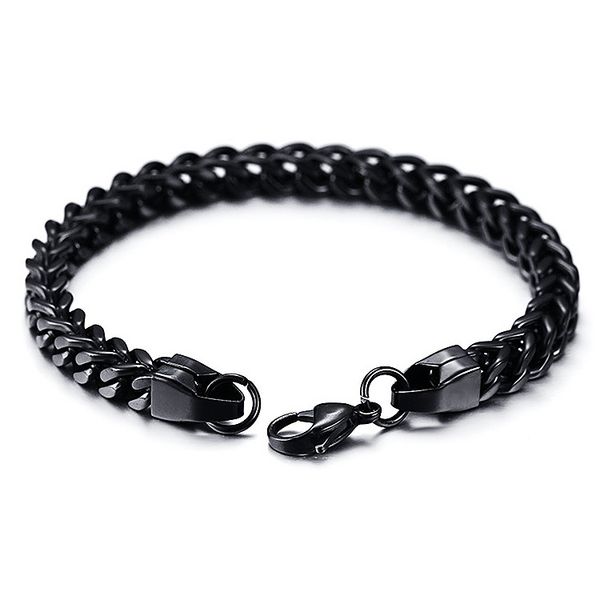 

vintage mens bracelet stainless steel dargon bone shaped link chain braid bracelets punk jewelry for men boyfriend yw165/625, Black