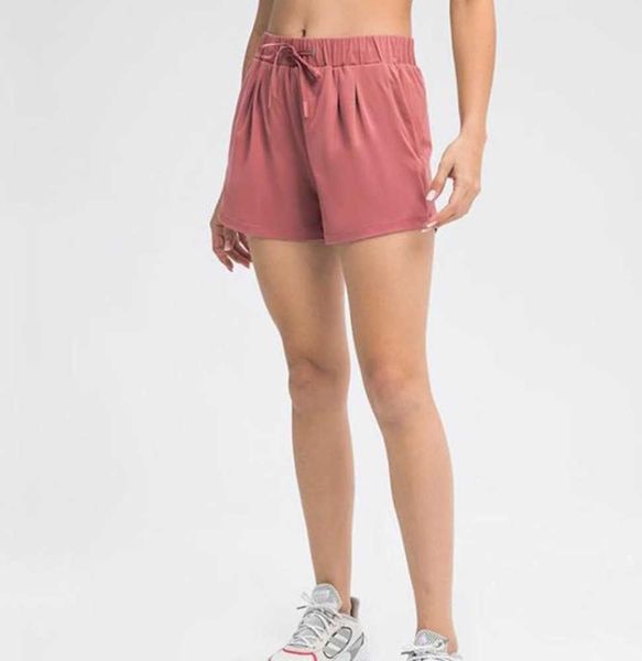 

womens yoga shorts feminine casual shaping outfits cinchable drawcord running short pants ladies ice silk sportswear solid color girls exer2, White;black