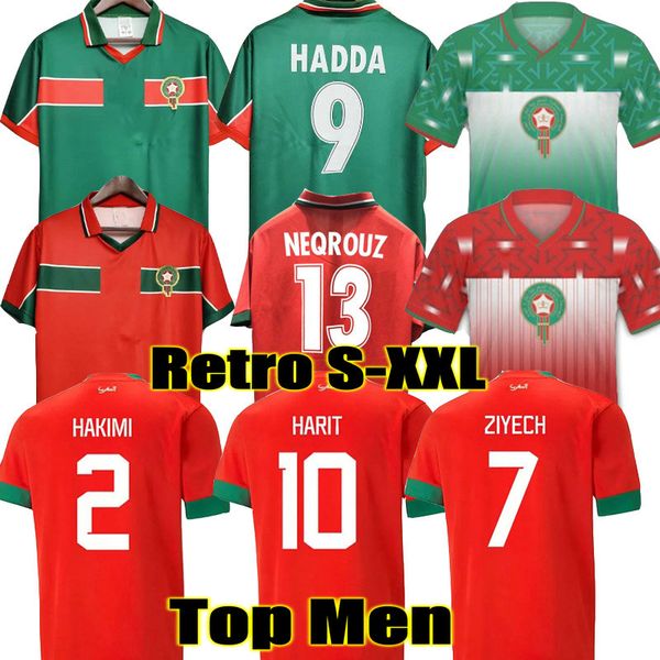 

morocco retro soccer jerseys 22/23 moroccan national team ziyech en-nesyri hakimi maillot de foot harit saiss idrissi boufal football shirt, Black;yellow