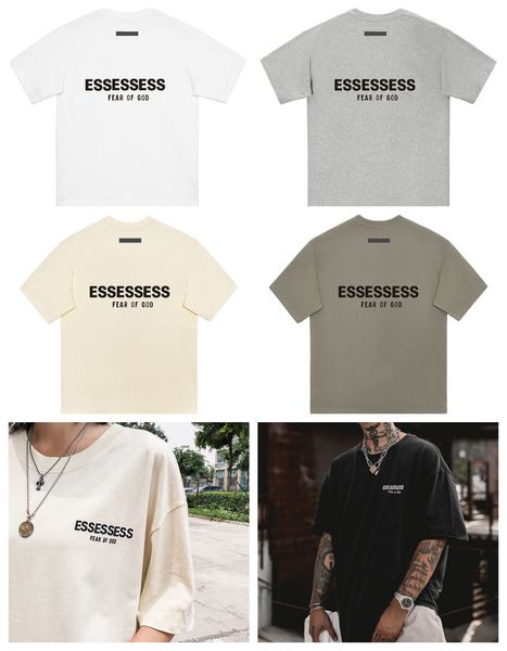 

men designer shirts essent t shirt street casual tshirt loose women summer luxury shorts essen tshirts chest print tees shorts t-shirt, White;black
