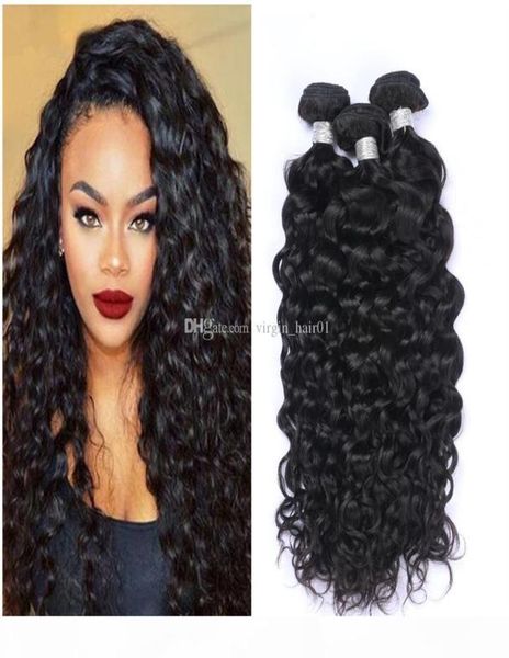

8a brazilian deep wave curly hair 3 bundles double weft human hair extensions dyeable human hair weaves deep curly wavy weft for s7153488, Black;brown
