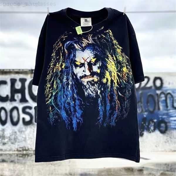 

vintage t shirt mens designer t shirt women wash summer saint printed short sleeve crew neck high street oversize quality t-shirt breathable, White;black